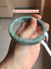 Load image into Gallery viewer, 56-58mm Certified Type A 100% Natural Dark Green Purple Gray Monet's Pond Square Jadeite Jade Bangle group GL61
