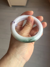 Load image into Gallery viewer, 54mm Certified 100% natural Type A olive green/white/purple/brown(FU LU SHOU) chubby jadeite jade bangle AX96-(5190)
