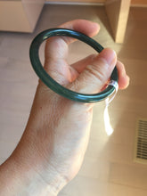 Load image into Gallery viewer, 56mm Type A 100% Natural dark green/blue/gray/black Guatemala slim round cut Jadeite bangle PJ120
