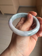 Load image into Gallery viewer, 58.5mm certified 100% natural Type A light green/purple white Snowy Pine Forest jadeite jade bangle J125-3067
