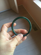 Load image into Gallery viewer, Sold！ please don't oder. Thanks. 57mm Certified Type A 100% Natural dark green/blue/gray round cut Guatemala Jadeite jade bangle PJ15-9676
