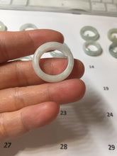 Load image into Gallery viewer, Size 6 1/2-9 100% natural type A white light green broad jadeite jade band ring PA253
