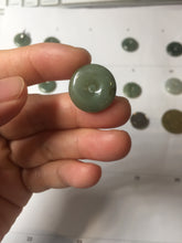 Load image into Gallery viewer, 17.5-20mm Type A 100% Natural oily dark green black gray(老油青) Jadeite Safety Guardian Button donuts pendant group PH237
