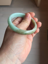 Load image into Gallery viewer, 53mm Certified Type A 100% Natural apple green brown oval Jadeite bangle BH97-2190
