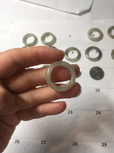 Load image into Gallery viewer, Size 6 -9 1/2 100% natural type A icy watery light yellow gray black white (灰冰) jadeite jade band ring PC228
