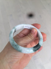 Load image into Gallery viewer, 55.8mm Certificated Type A 100% Natural White purple with green floating flowers Jadeite Jade bangle G110-9502
