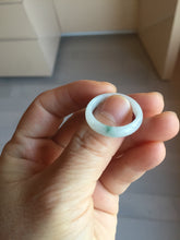 Load image into Gallery viewer, Size 3 3/4-9 1/4100% natural type A white light green light green jadeite jade band ring PA254
