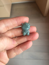 Load image into Gallery viewer, Type A 100% Natural dark green blue gray Guatemala jadeite jade cat kitty pendant PC143 Add one item
