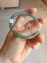 Load image into Gallery viewer, 56.4mm Type A 100% Natural Light Green/Gray/Black/Brown “Reed Flowers &amp; Snow” Guatemala Slim Round Cut Jadeite Bangle PJ125-1413
