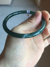 Load image into Gallery viewer, 55.6mm Certified Type A 100% Natural dark green/blue/gray Guatemala slim round cut Jadeite bangle PD20-4453
