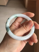 Load image into Gallery viewer, 53.5mm certified 100% natural Type A sunny green white purple carved and golden-painted round cut jadeite jade bangle PJ62
