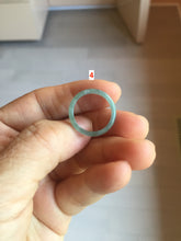 Load image into Gallery viewer, 16.7mm size 6 1/4 100% natural type A icy watery green/blue icy watery Guatemala jadeite jade band ring group BP82
