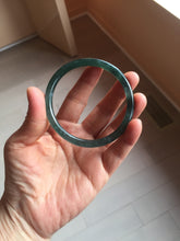 Load image into Gallery viewer, 57mm Certified Type A 100% Natural dark green/blue/gray/black Guatemala slim round cut Jadeite bangle PF64-0455
