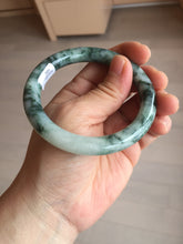 Load image into Gallery viewer, 56mm certified 100% natural Type A silent snow and green forest round cut jadeite jade bangle AA36-4282
