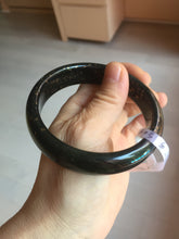 Load image into Gallery viewer, 60.3mm 100% Natural dark green/black meteorite Stellar Night sky nephrite bangle HN26-7598
