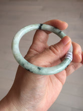 Load image into Gallery viewer, 57mm certified 100% natural Type A light green with dark green floating flowers round cut jadeite jade bangle AA7-3882

