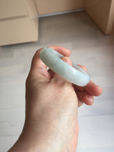 Load image into Gallery viewer, 51.6mm Certified Type A 100% Natural sunny green light green white thin Jadeite Jade bangle BS120-1581
