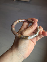 Load image into Gallery viewer, 58.9mm 100% natural pink brown black round cut rose stone (Rhodonite)bangle SY122
