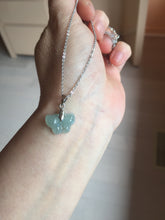 Load image into Gallery viewer, 100% Natural type A icy watery  light dark green/blue/gray/black Guatemala Jadeite Jade butterfly pendant BP177

