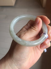 Load image into Gallery viewer, 53.2mm certified 100% Natural icy watery light beige pale pink gray nephrite bangle HN120-0082
