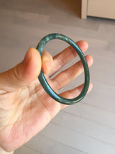 Load image into Gallery viewer, 61mm Certified Type A 100% Natural dark green blue gray black slim round cut Guatemala Jadeite bangle PJ12-9701
