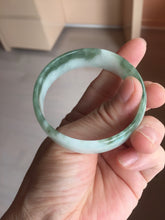 Load image into Gallery viewer, 51mm Certified type A 100% Natural green white half mountain half water (半山半水) thin Jadeite Jade bangle PB272-1040
