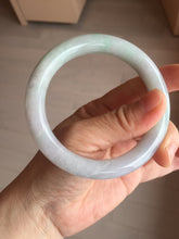 Load image into Gallery viewer, 58.4mm Certified Type A 100% Natural light green chubby round cut Jadeite Jade bangle BM36-0023
