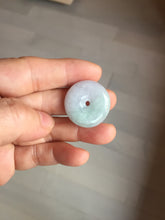 Load image into Gallery viewer, 23.5-28mm Type A 100% Natural sunny green/oily dark green black gray(老油青)/purple Jadeite Safety Guardian Button donuts pendant group PB301
