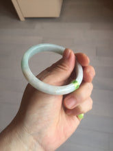 Load image into Gallery viewer, 53.4mm 100% natural Type A green/white jadeite jade bangle G73
