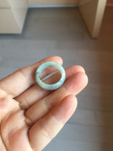 Load image into Gallery viewer, Size 6 1/2-9 100% natural type A white light green broad jadeite jade band ring PA253

