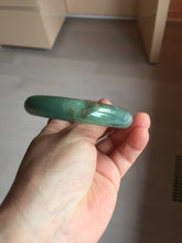 Load image into Gallery viewer, 56.8mm Certified 100% natural Type A oily dark green/ gray (老油青) jadeite jade bangle PB286-0548
