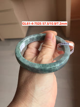 Load image into Gallery viewer, 56-58mm Certified Type A 100% Natural Dark Green Purple Gray Monet's Pond Square Jadeite Jade Bangle group GL61
