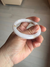Load image into Gallery viewer, 47mm certified 100% natural Type A light purple white oval jadeite jade bangle PB63-3872
