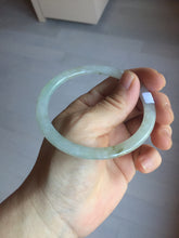 Load image into Gallery viewer, 58.2mm certified 100% natural type A light green white flat jadeite bangle PD28-5815
