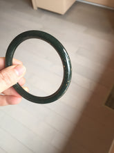 Load image into Gallery viewer, 64.4mm certified 100% Natural dark green/black meteorite Stellar Night sky round cut nephrite bangle HN118-0596
