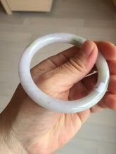 Load image into Gallery viewer, 54.3mm Certified Type A 100% Natural light green purple round cut jadeite Jade bangle E138-4942
