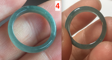 Load image into Gallery viewer, 14.5mm 3 1/2 100% natural type A icy watery green/blue Guatemala jadeite jade band ring BP67
