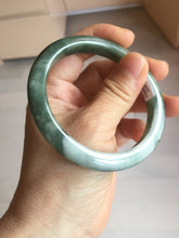 Load image into Gallery viewer, 57.6mm Certified type A 100% Natural oily dark greenwhite gray black watermelon rind  (瓜油青)  Jadeite bangle AZ187-1630

