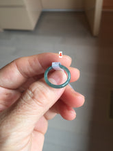 Load image into Gallery viewer, Size 1 3/4 (13.1mm) 100% natural type A icy watery green/blue/gray Guatemala jadeite jade band ring group AA107
