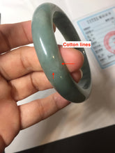 Load image into Gallery viewer, 57.2mm Certified type A 100% Natural oily dark green (老油青) blue gray black Mountains Afar (远山)Jadeite bangle PC258-0553

