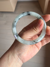 Load image into Gallery viewer, 56mm certificate 100% natural Type A white dark green ink painting (水墨) round cut jadeite jade bangle PC157-3144
