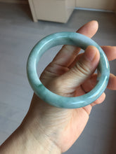 Load image into Gallery viewer, 57mm Certified Type A 100% Natural green/blue with green floating flowers chubby Jadeite bangle PB238-9555
