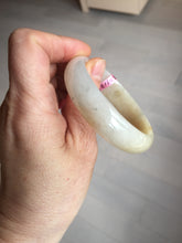 Load image into Gallery viewer, 51mm certified 100% natural Type A icy watery light green yellow white oval jadeite jade bangle PC19-6672
