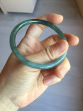 Load image into Gallery viewer, 57.5mm Type A 100% Natural dark green/blue/gray Guatemala slim round cut Jadeite bangle PJ27-4304
