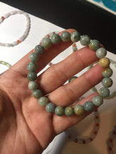 Load image into Gallery viewer, 100% natural type A icy watery light purple/green/white jadeite jade bead bracelet BK109
