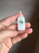 Load image into Gallery viewer, 100% Natural type green white with green flying flowers Jadeite Jade safe and sound pendant group PC28
