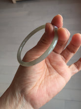 Load image into Gallery viewer, 54.8mm Certified type A 100% Natural light green gray black slim round cut Jadeite bangle PA188-2474
