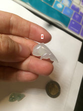 Load image into Gallery viewer, 100% Natural sunny green/white/ice clear/brown jadeite Jade baby dolphin pendant AX30 add on item
