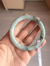 Load image into Gallery viewer, 55mm certified 100% natural Type A light green with green floating flowers round cut jadeite jade bangle BS106-2540
