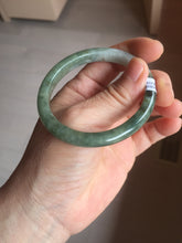 Load image into Gallery viewer, 52mm Certified Type A 100% Natural white Oily Dark Green Gray Black Oval Jadeite Jade Bangle PC219-6219

